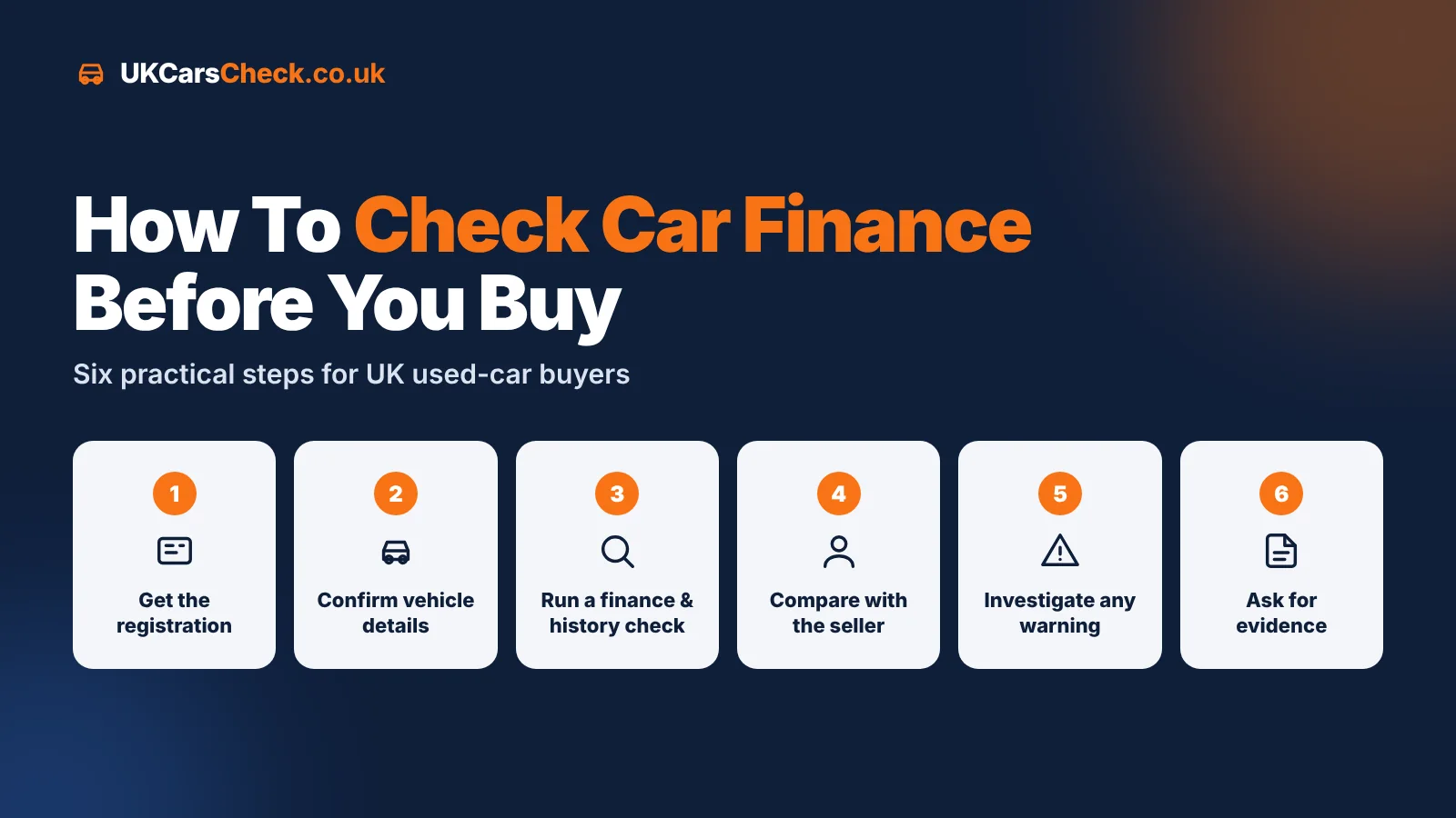 Six steps to check a used car for outstanding finance, from getting the registration to asking the seller for evidence